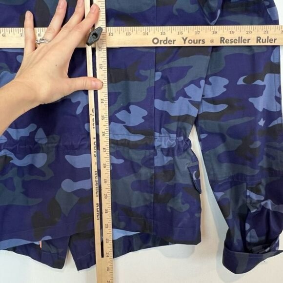 Brand New Gap Women’s XS Blue Printed Camo Utility Jacket Full Zip Pockets Hunt - Picture 6 of 12